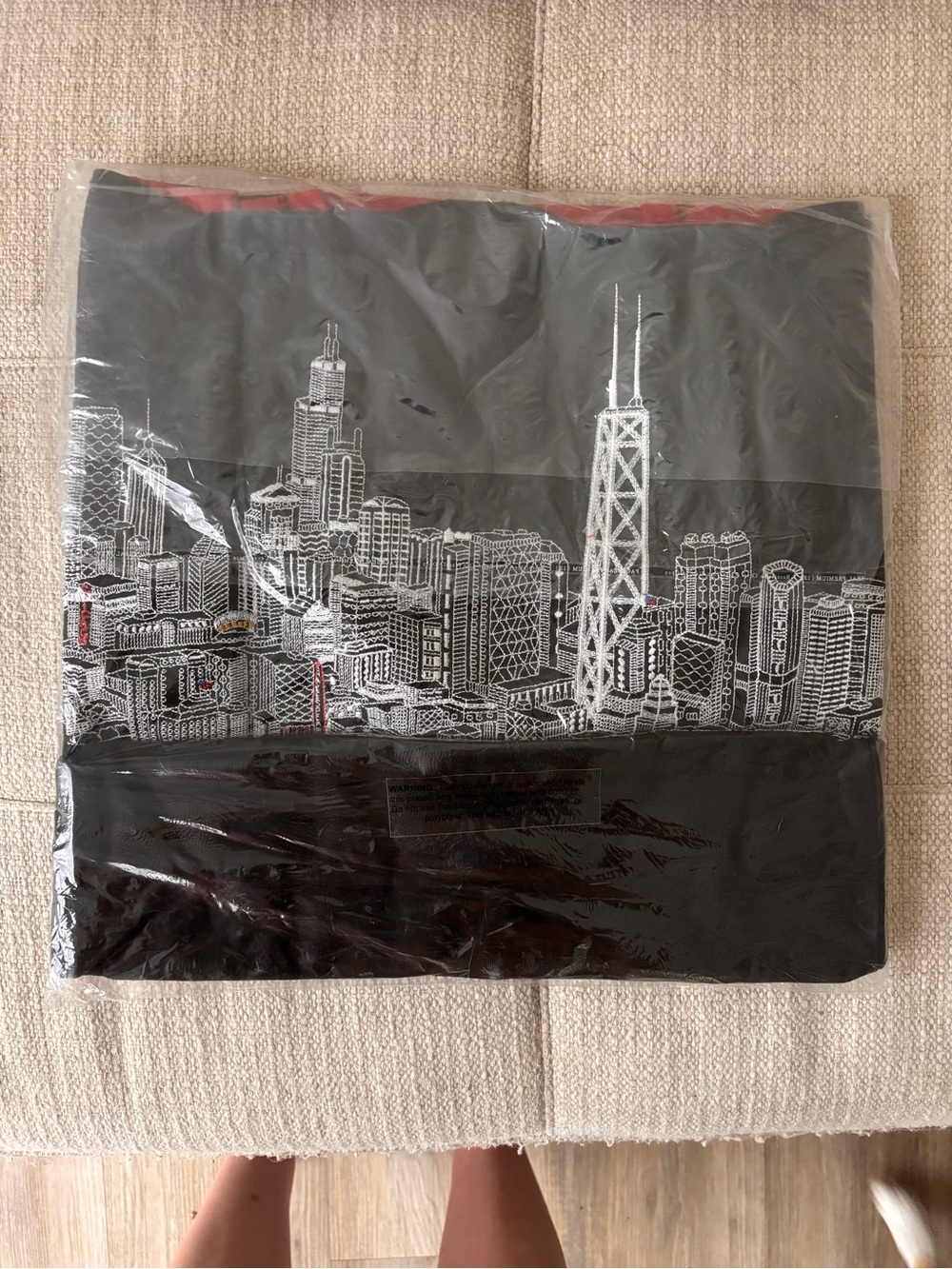 Source Unknown Black Lake Michigan Tote with Red and White Accent - Picture 2 of 2